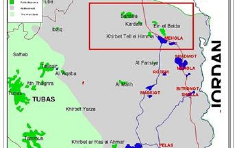 Construction of Separation Wall is under way <br>
Devastation of agricultural lands in the villages of Bardallah and Ein Al Baida-Tubas district