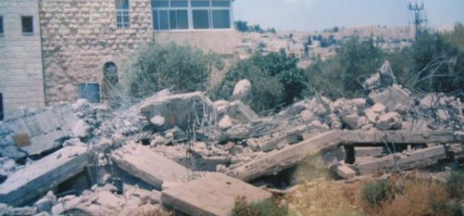 House Demolition  in East Jerusalem during the month of August
