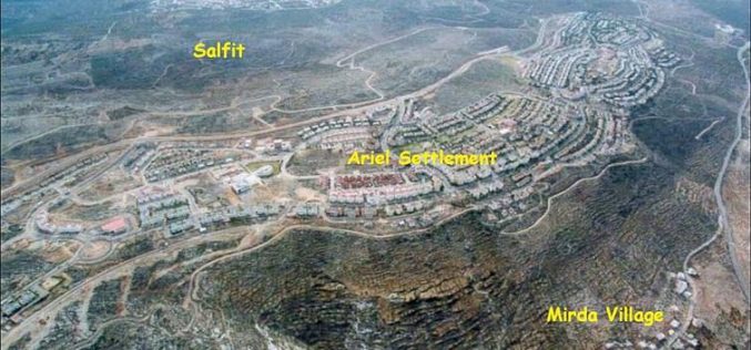 New Israeli tenders to expand the Ariel settlement bloc
