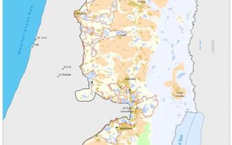 New Palestinian Enclaves created by the Israeli updated wall map around Ariel Settlement Bloc.
