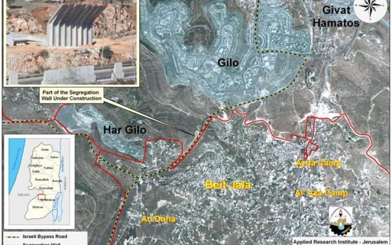 Israeli commences the construction of the Segregation Wall north of Beit Jala City