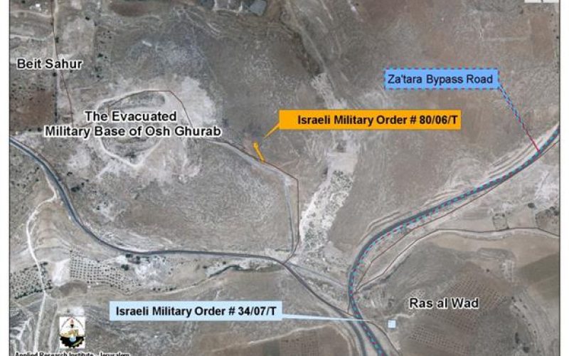New Israeli Military Orders to put-up Watchtowers to control Bypass road Southeast of Bethlehem Governorate
