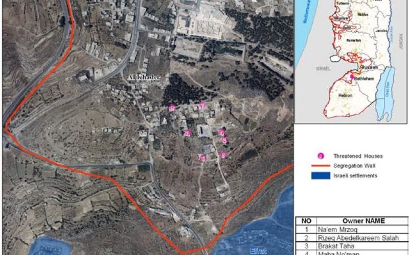 Threats of demolitions in Al Khader Village west of Bethlehem Governorate
