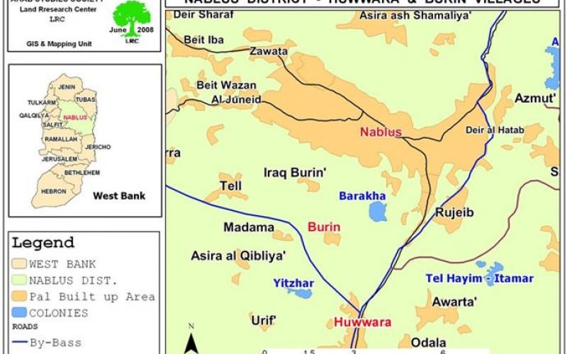 Yitzhar Settlers Attack Palestinians and their Lands in the Villages of Burin and Hiwwara