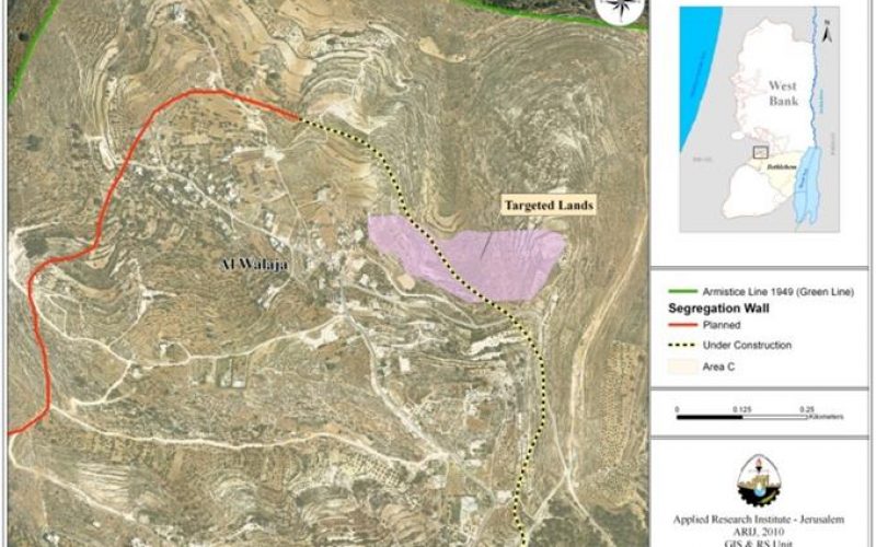 Israel continues razing Al Walajeh village lands for the Interest of the Israeli Segregation Wall