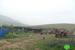 إخطار أصحاب 55 منشأة سكنية وزراعية  بالرحيل في الأغوار الشمالية