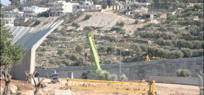 Construction returns to the Segregation Wall in Beit Jala city