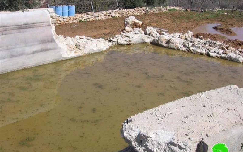The Israeli Occupation demolishes Water Pools in Wadi al Ghrous in Hebron Governorate