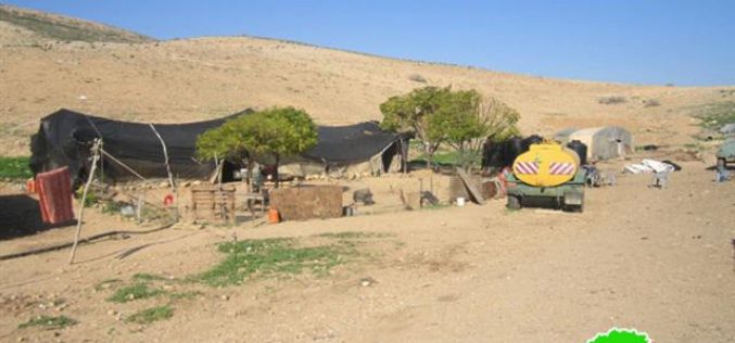هدم عدداً من البركسات و الخيام السكنية في خربة طانا/ محافظة نابلس