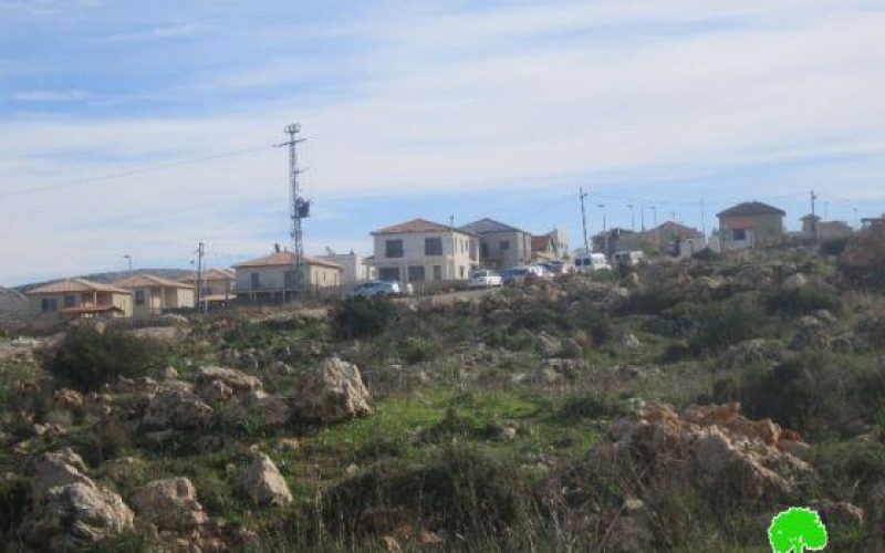 أعمال توسعة في محيط مستوطنة بيت آريية على أراضي قرية اللبن الغربي