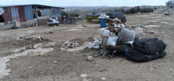 Demolition of a Residential Tent in Khallit al Mafateeh – As Samu’ – Hebron.
