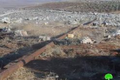 إخطار  بوقف البناء لحاووز المياه في خربة يرزا  /محافظة طوباس