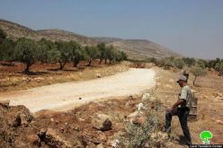 The Israeli occupation closes off an agricultural road in Ramallah
