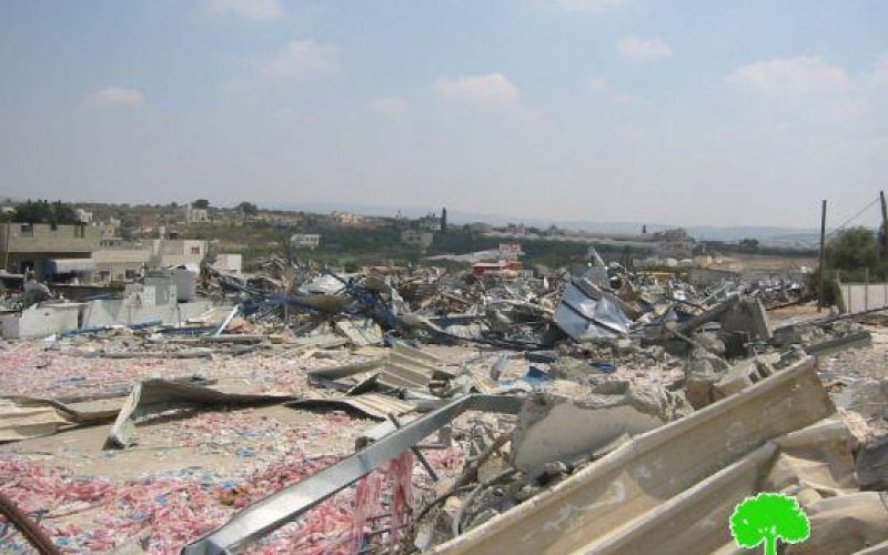 Demolition of a number of commercial structures in Jenin