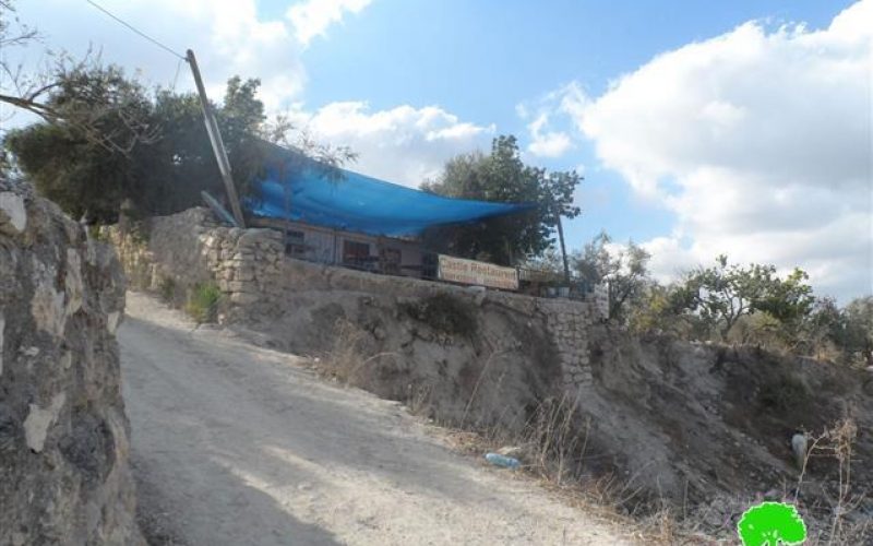 Stop-construction order for a tourist restaurant in Sabastiya