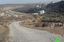 The Israeli occupation closes the entrance of Burqa village in Ramallah