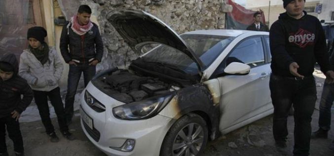 حرق سيارتين في قرية مادما / محافظة نابلس