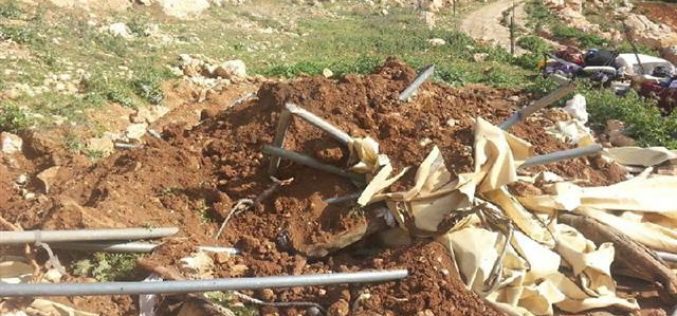 هجمة عدوانية استهدفت 12 منشأة سكنية وزراعية في خربة جعوانة شرقي بيت فوريك