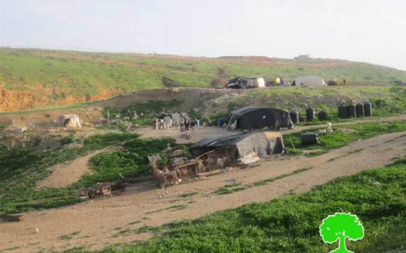 إخطار 4 عائلات بدوية بوقف العمل والبناء لمنشآتهم الزراعية في خربة الحديدية
