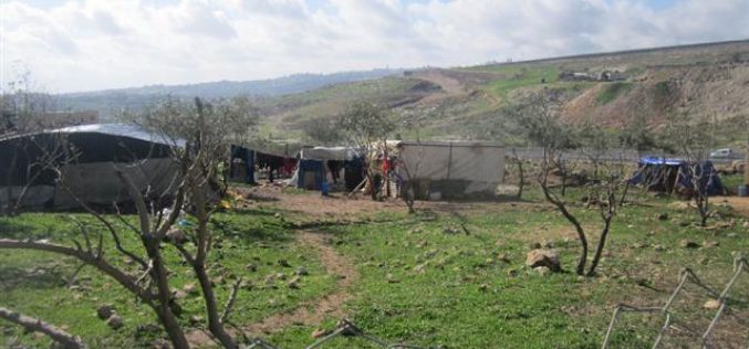 The Israeli occupation confiscates a number of tents