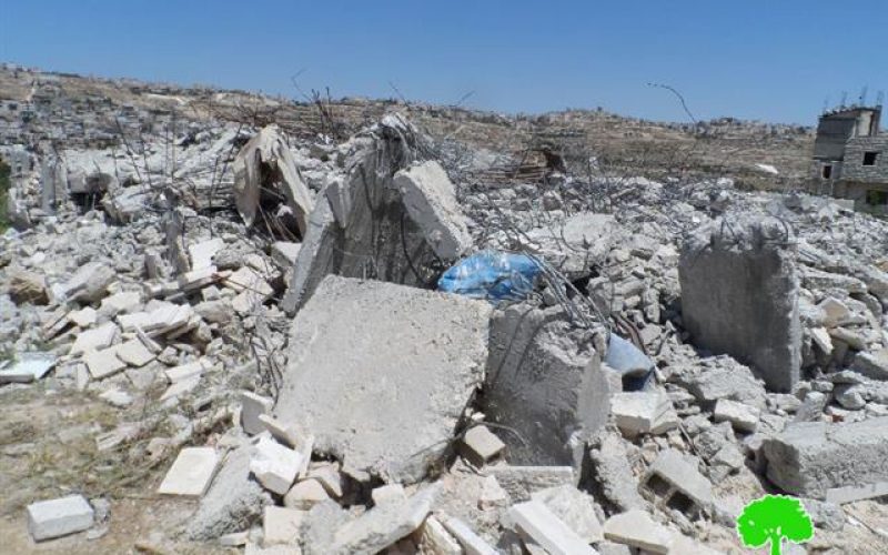 Two residences were torn down in al Arroub