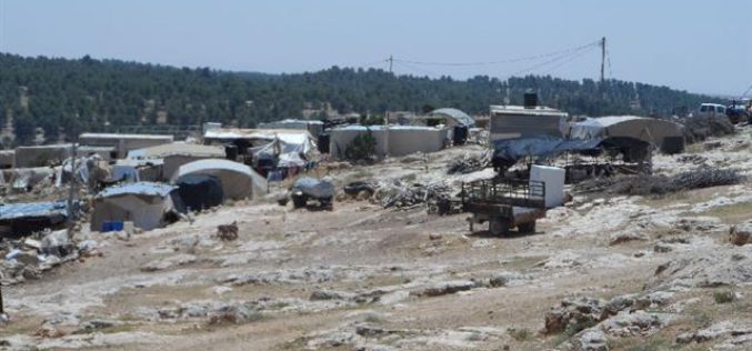 A whole community is threatened of demolition in Samu’- Hebron governorate