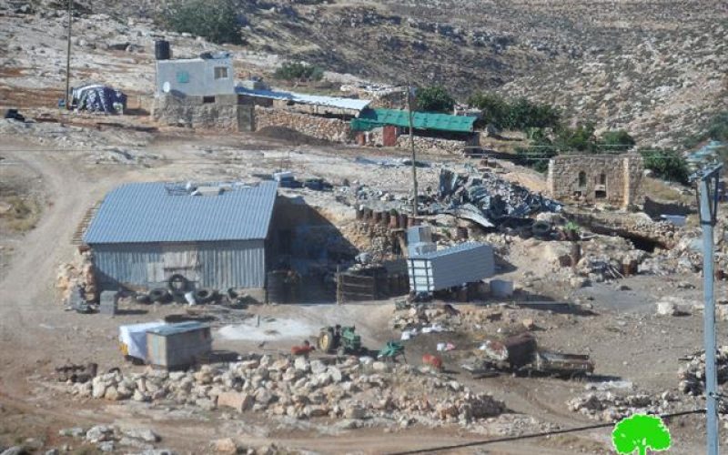 Three tents confiscated by the Israeli occupation in Aqraba town in Nablus Governorate