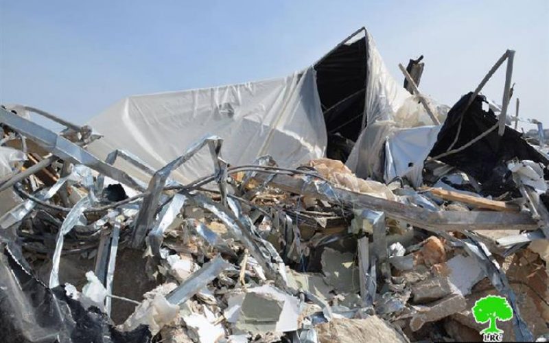 The Israeli Occupation Demolishes a Farm in Ras Atiya village – Qalqiliya Governorate