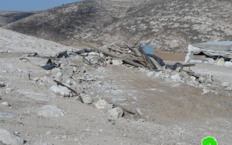 Demolition of residences and barns in Khirbet al-Rahwa South of al-Dahrya town/ Hebron governorate