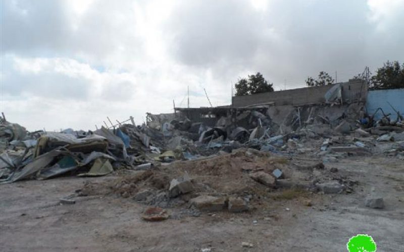 In the context of violations of Palestinian land and houses, The demolition of al-Rayyan farm and factory for dairy products in Hebron