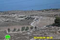 The occupation forces a closure on an agricultural road in Idna town