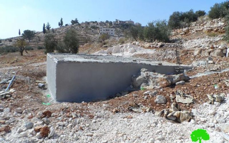 Stop work orders on 4 cisterns implemented by land reclamation project carried out by Land Research Center in Hebron