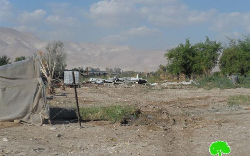 هدم 7 منشآت سكنية وزراعية في قريتي الجفتلك وفصايل الفوقا / محافظة أريحا
