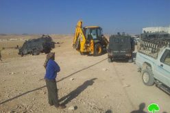 الاحتلال يهدم مساكن ومنشآت زراعية في منطقة خشم الدرج شرق بلدة يطا