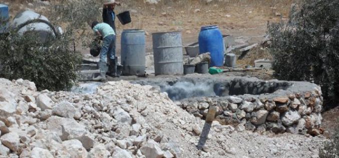 Demolition orders on 3 cisterns implemented within a land reclamation project carried out by Land Research Center in Hebron