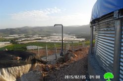Stop-work order on a tan of water in the village of Furush Beit Dajan