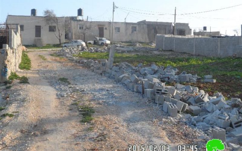 The Israeli occupation demolishes agricultural rooms, water pool and retaining walls in Nablus
