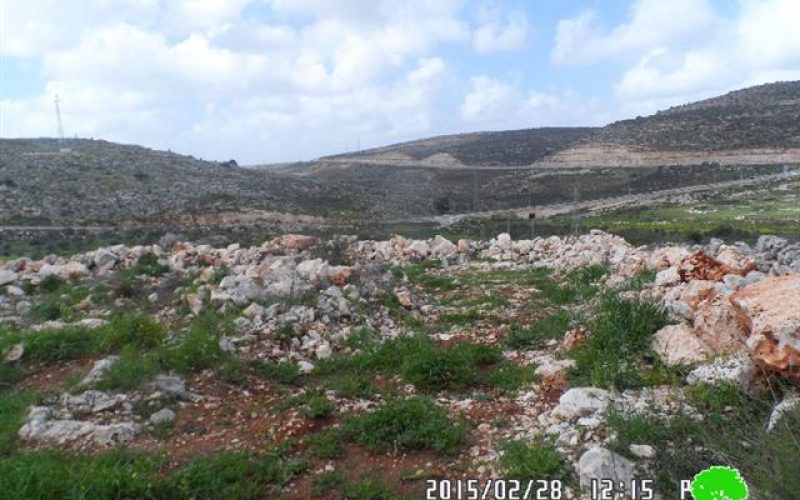 Demolition order on retaining wall in the Salfit village of Bruqin