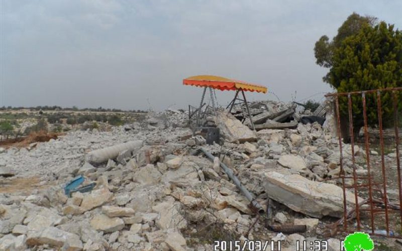 Demolition of a three-story house in the Tulkarm village of al-Jarushiya