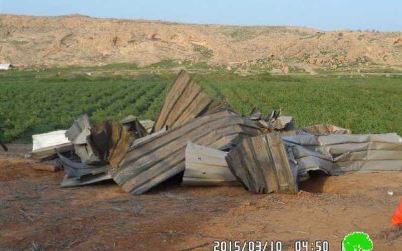 Demolition of six agricultural barracks in the Jericho village of Jiftlik