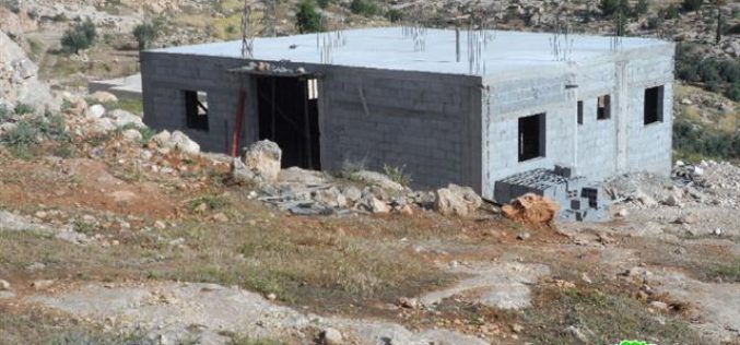 الاحتلال يخطر بوقف العمل في منزل بقرية الرفاعية شرق بلدة يطا