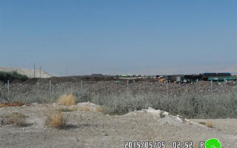 Using the lands of Palestinian Ghoor as trash dumps