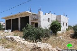 إخطار 4 مساكن بوقف العمل والبناء في قرية أم سلمونة / محافظة بيت لحم