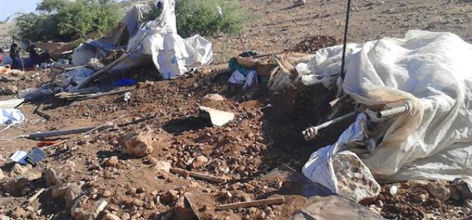 الاحتلال الاسرائيلي يهدم مساكن وبركسات زراعية في منطقة ” ذراع عواد” في محافظة طوباس