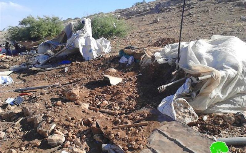 الاحتلال الاسرائيلي يهدم مساكن وبركسات زراعية في منطقة ” ذراع عواد” في محافظة طوباس