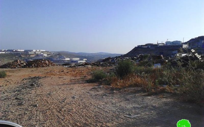 A demolition order on a agricultural road in the Salfit village of Haris