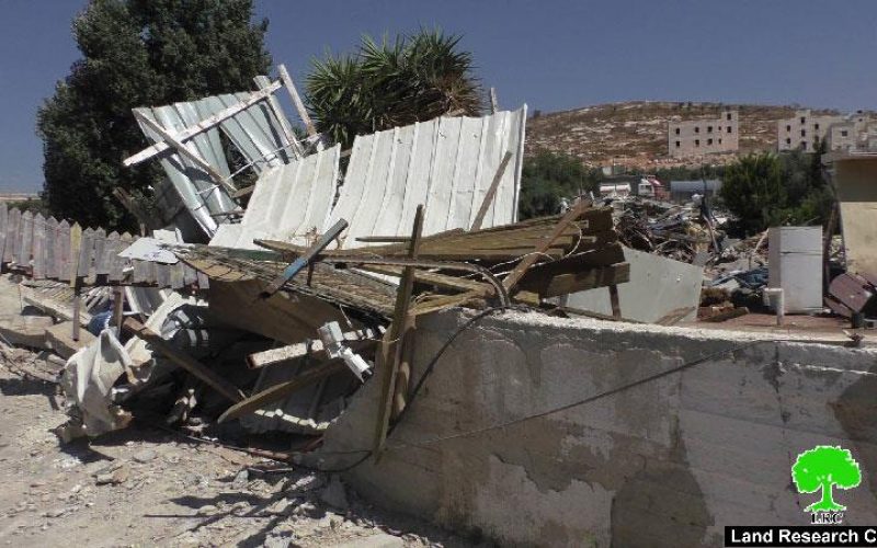 Demolition of commercial structures in the Jerusalem neighborhood of Wad Al-Dam