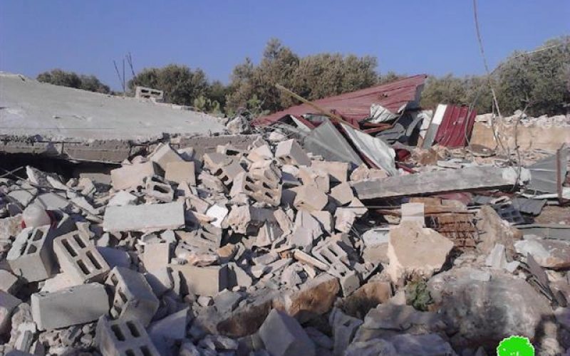 Demolition of structures in the Salfit village of Deir Ballut