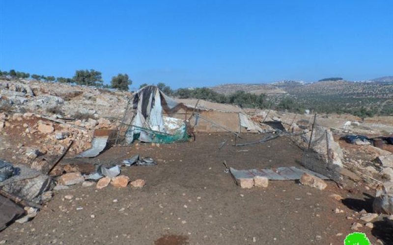 The Israeli occupation demolishes residential and agricultural structures in Ramallah