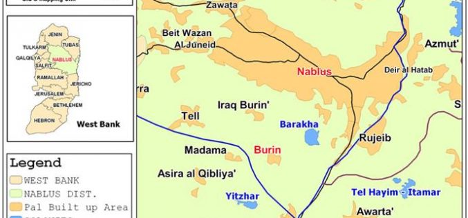 Yizhar colonist burn down 45 dunums in the Nablus village of Burin